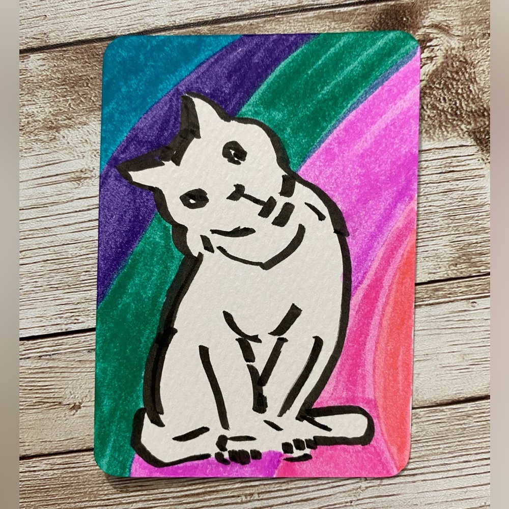 ACEO Original Art Card 2.5 x 3.5" Original Artist Trading Card ATC One of a Kind